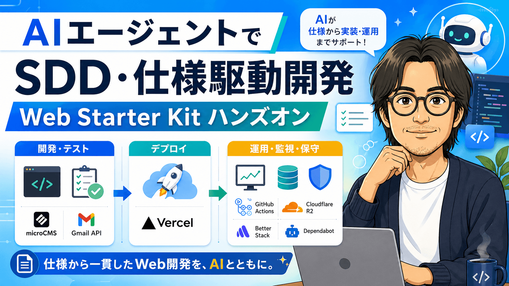 AIエージェントでSDD実践。Web Starter Kitハンズオン動画を公開しました